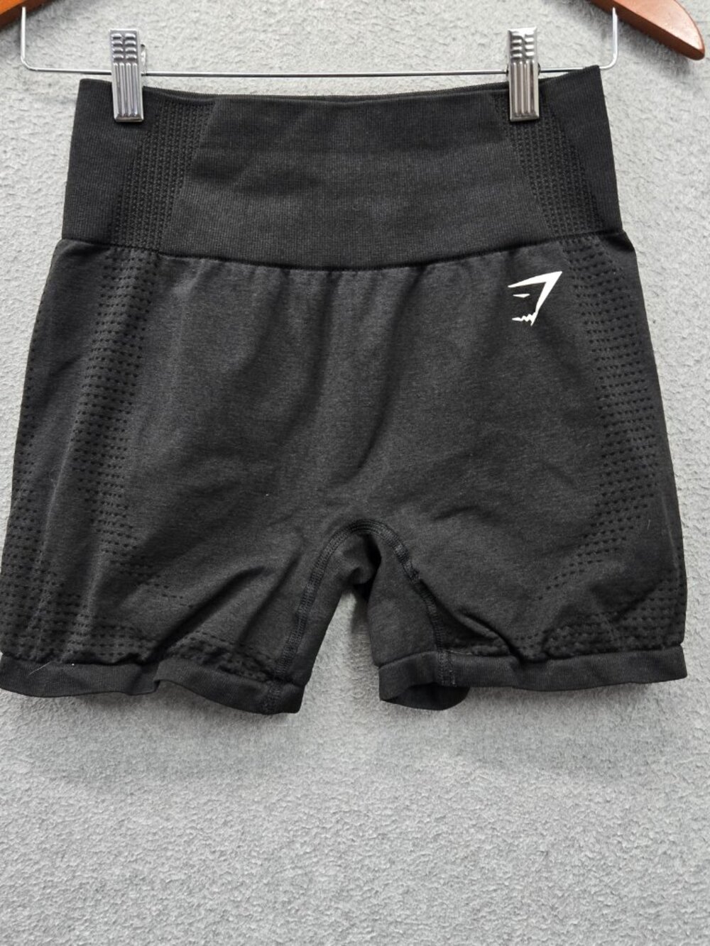 Gymshark Women Activewear Shorts Medium Gray Vital Seamless High Rise 4" Inseam
